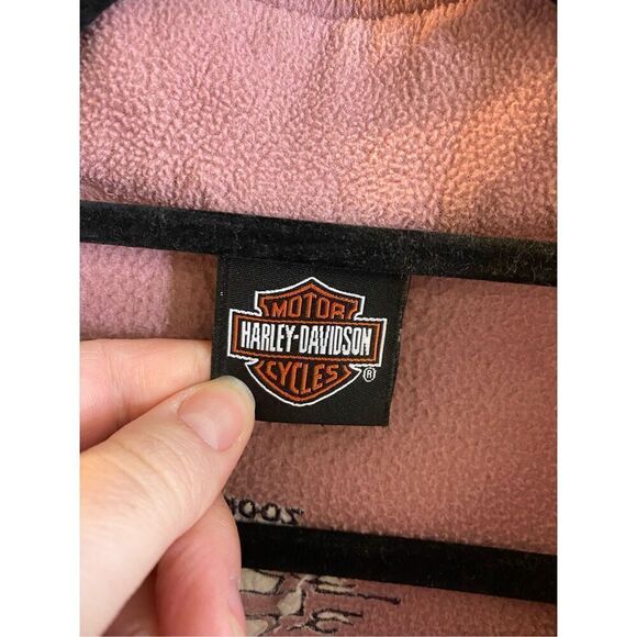 Zook’s Harley~Davidson Motorcycle Mauve Fleece 1/4 Zip Pullover Sweatshirt Women - Picture 6 of 10